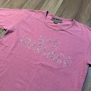 Vintage San Francisco Graphic T Shirt Women's Size Small Floral ABC Design Pink